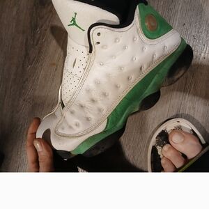 Jordan Retro White and Green Sneakers